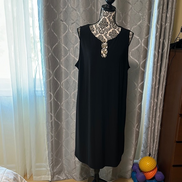 Elegant Black Sleeveless Dress midi 2X - Picture 1 of 3